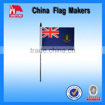 Customized Screen Printing Hand Flag With Plastic Pole