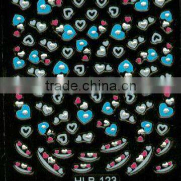 lovely color heart full nail stickers