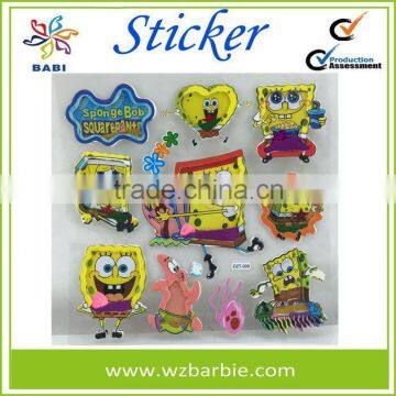 SpongeBob sel adhesive 3d wall decor foam sticker for Kids