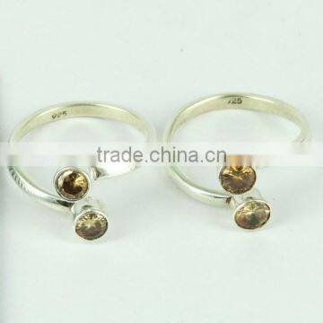 Sands Of Time !! Brown CZ 925 Sterling Silver Toe Rings, Free Shipping !! Silver Jewelry, Toe Rings From India