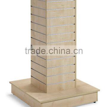 wood Material Rotating Slatwall Display (SZ-WDR005)