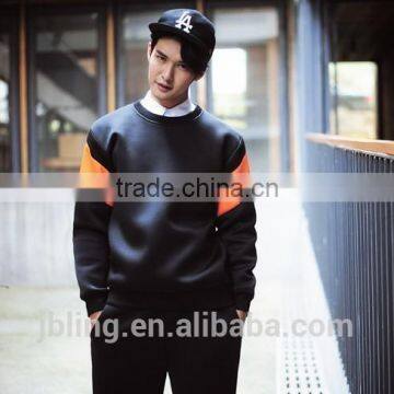 Solid Men Tee hedging sweatershirt Korean loose sleeves spell color space cotton sweater tide male