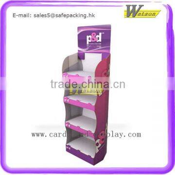 Supermarket Promotion Cardboard Floor Stand Custom Shelf Display