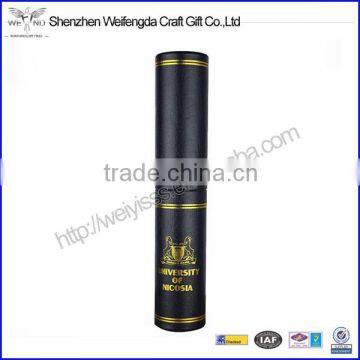 Gold Stamping Leatherette Paper Certificate Tube Holder