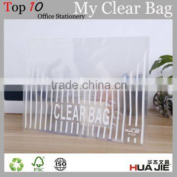 transparent my clear bag PP file bag envelope paper file folder document bag with button lock