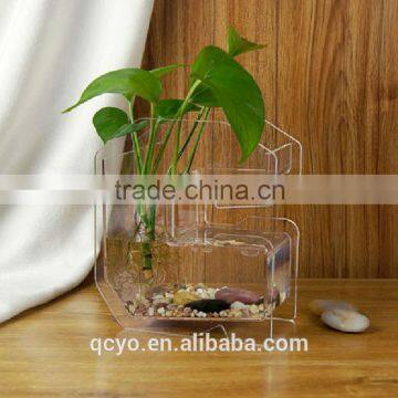 made in china! factory sale transparent fancy acrylic vase QCY-V27