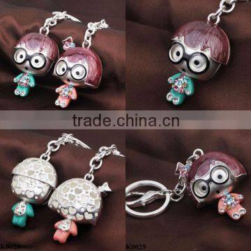 Fashion Design Cartoon Character Plated Silver Couples Keychain K0029 photo-2