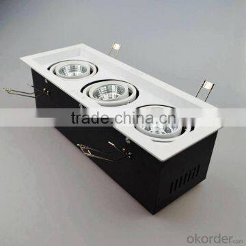 Led grille light dimmable 3pcs 30w cob led spotlight High power COB,high CRI (Ra >80),excellent lighting performance