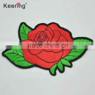 embroidery rose floral embroidery applique design for bag decoration WEF-073