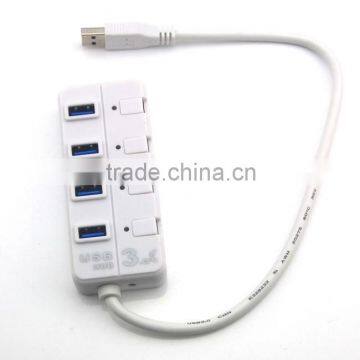 Super High Speed Computer Switch Button 4 Port Usb 3.0 Hub
