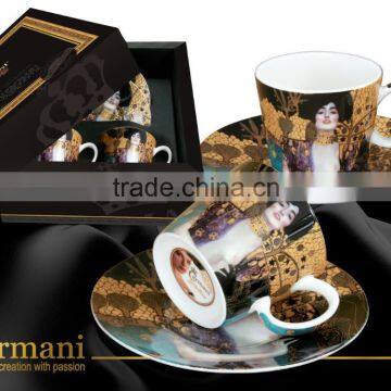 CARMANI Judith TWO CUPS&SAUCERS with KLIMT design