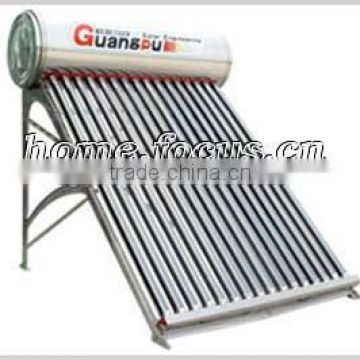 no pressured double vacuum heat pipe solar water heater