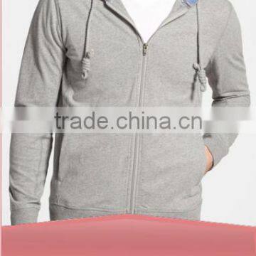 High Quality Sporty Hooded Pajama Top For Men With Zip Front