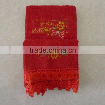 bright red christmas bath towel set