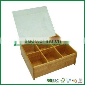 Wholesale Bamboo Tea Box Bamboo Tea Chest with Six Grids