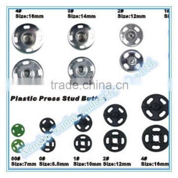 Cheap metal and plastic press stud button