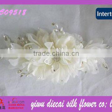 Rhinestone Center Fabric Beaded Flower Wedding Accessories