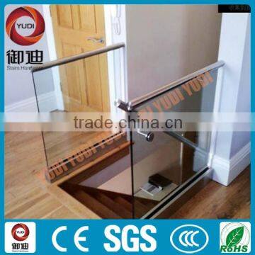 frameless glass aluminum pipe railing handrail for stairs