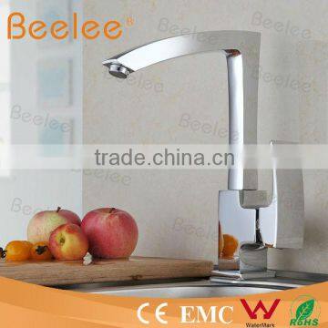 Beelee Deck mounted Brass Chrome Long spout Kitchen Faucets