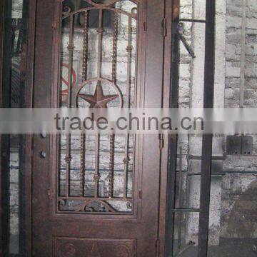 Eyebrow Top Decorative Wrought Iron Single door