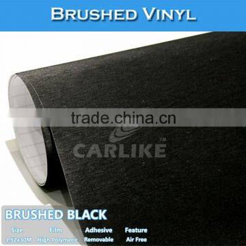 1.52x30m Matt Black Brushed Vinyl Car Sticker Stretch Wrap Film