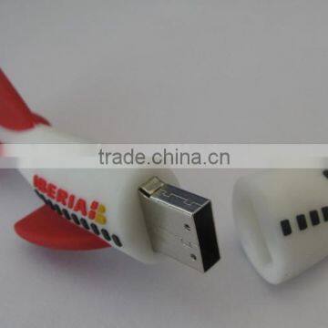 Wholesale plane shape USB 2GB4GB8GB16GB from shenzhen factory custom solution for PVC air plane USB flash drive