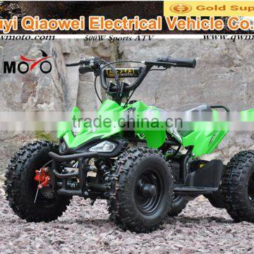 QWMOTO CE 500W -1000W Motor Green Electric Mini kids ATV Mini Kids Quad 800W Electric kids ATV for Cheap sale