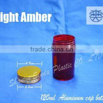 Pill Bottle Aluminum Cap 120ML, 120ML Aluminum Cap Bottle, Acrylic Bottle Aluminum Cap