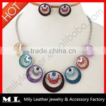 Hot sell fashion indian cubic zirconia jewelry necklace set custom MLJS 06