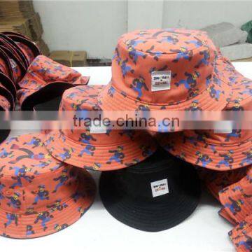 Custom Reversible Bucket Hat With Woven Label Patch Logo