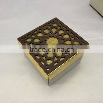 rectangle shape New Arrival unique design wooden candy box/arabic wooden gift box hot sale