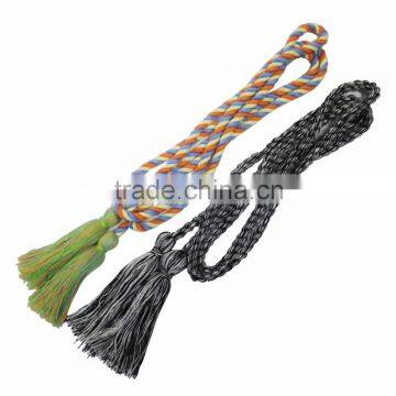 Handmade Yarn Dye Cotton Braided Cord With Double Tassle End photo-3