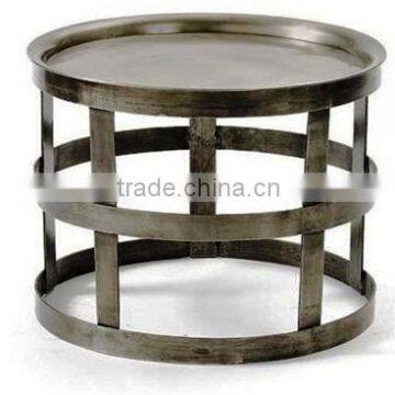 JODHPUR MADE INDUSTRIAL METAL ROUND COFFEE TABLE
