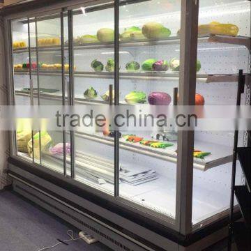 Customized supermarket chiller, Open Face / Self Serving Refrigerated Display with door