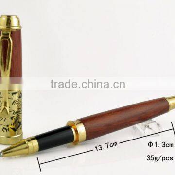 luxury gift metal roller pen wooden pen plated with gold for your VIP