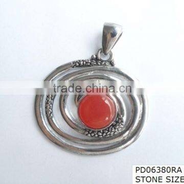 SGJGEMS PD06380RA Red Natural Crystal Pendants Jewelry Bezel Gemstone Connectors