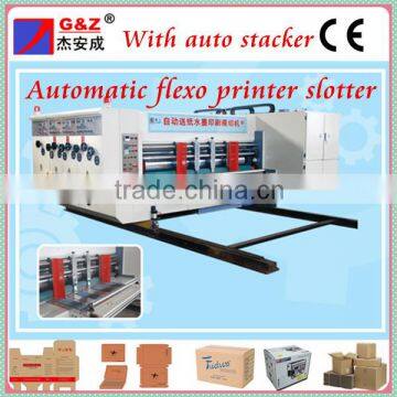 Automatic feeding flexo printing slotting and die cutting with auto stacker