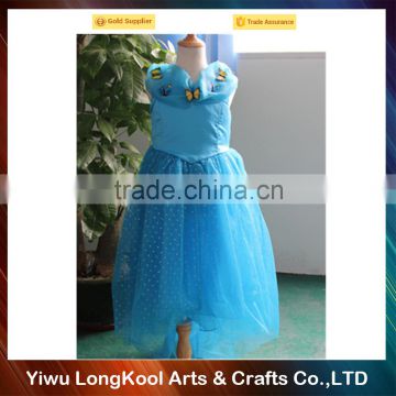 2016 New wholesale girls tulle frozen tutu dress sky blue princess dress