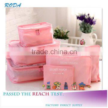 YIWU RODA fashion nylon fabric 6 sets foldable travel storage bag