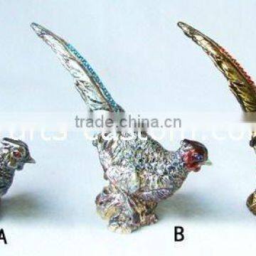 Decorative Plated Pheasant Jewelery Boxes