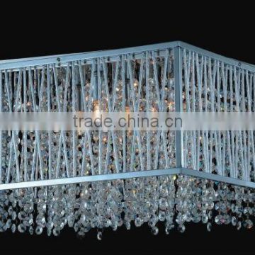 square stainless steel clear rectangular ceiling lamp for hotel project