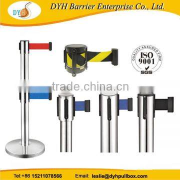 Heavy duty dual line crowd control stanchion double belt queue barrier