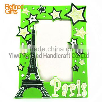 Wholesale Special Green Eiffel Tower 3d PVC Rubber lovely digital photo frame Blue