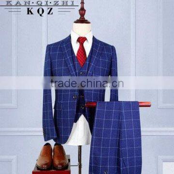 Men Suits Slim Fit Tailor Made 3 Piece Business Royal Blue Color Suits