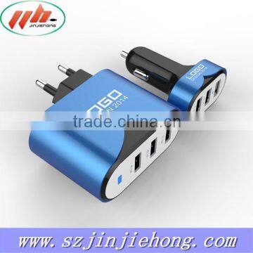 portable universal usb wall adapter car charger 3 port usb travel charger kit