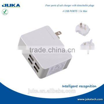 Exchangeable Usb Wall Plug Rapid Travel Charger Dual Port 5v 5a Smartphone Charger Hotsale for Galaxy s5 photo-2