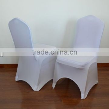 Arch style white spandex chair cover for weddings