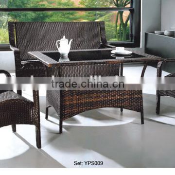 home furniture indoor simple comfortable relaxing plastial rattan sofa table set YPS009