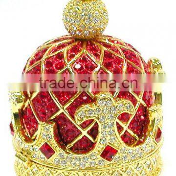 crown shaped metal Jewelry box,51.5*51.5*60mm