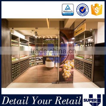 Factory Custom Made Fashion Wood Shop Decoration For Wine Shop